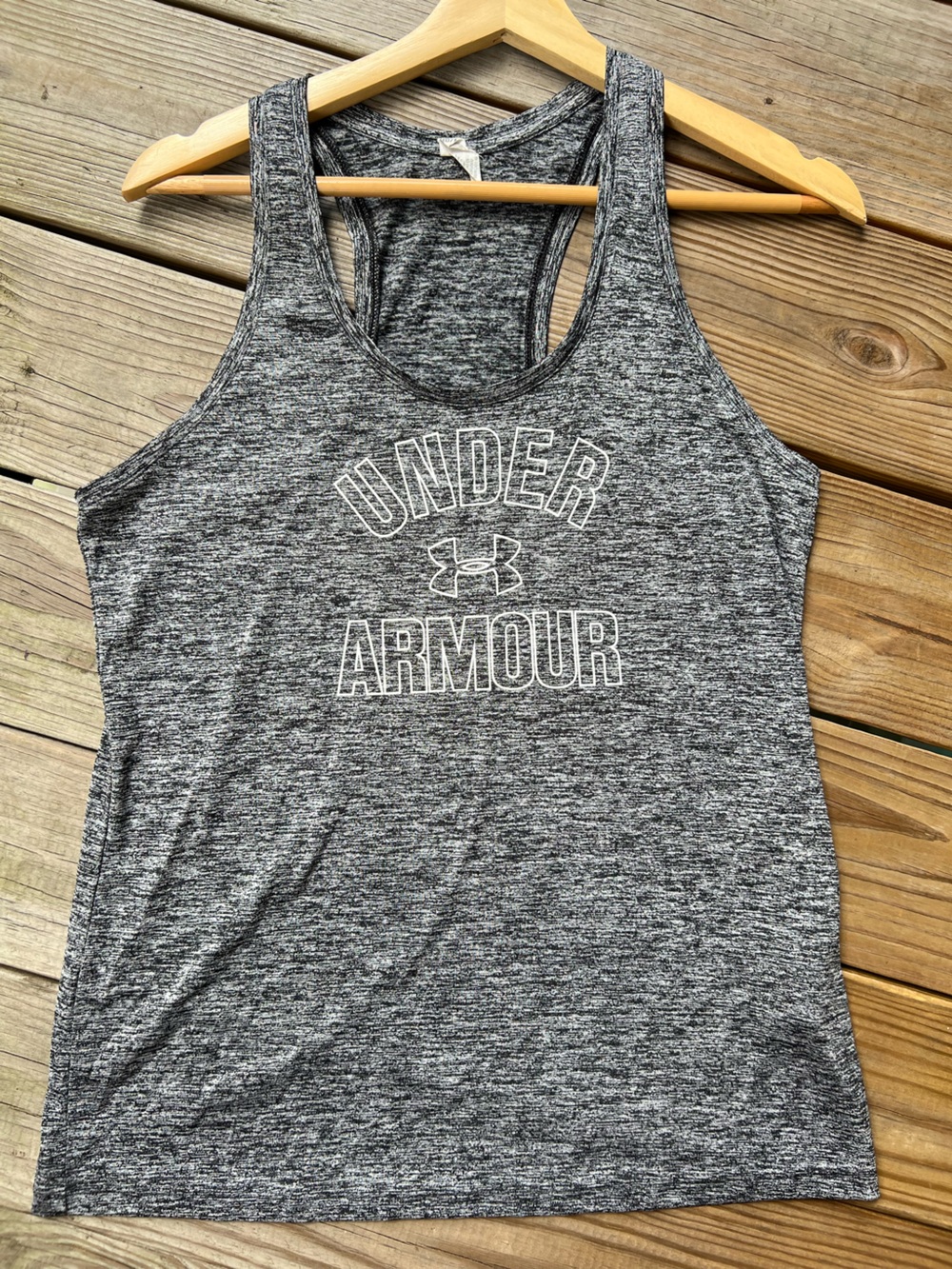 Under Armour Gray Racerback Fitness Tank Top Medium